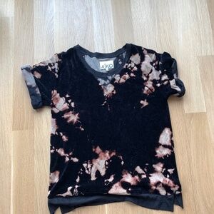 aiko aritzia acid wash velvet shirt dress